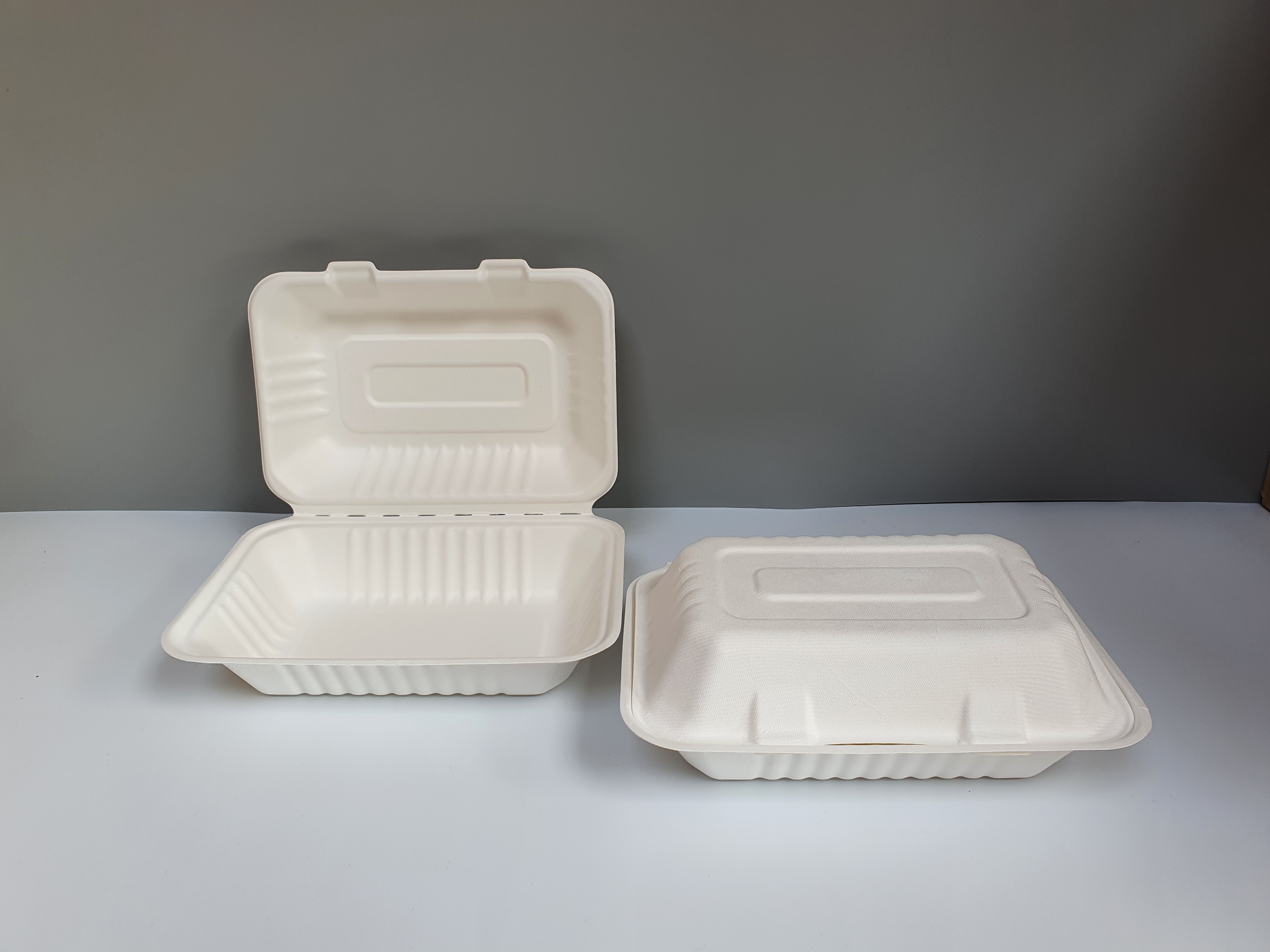 BAGASSE CLAMSHELL FOOD BOXES 4 BAGASSE CLAMSHELL FOOD BOXES - Image 4