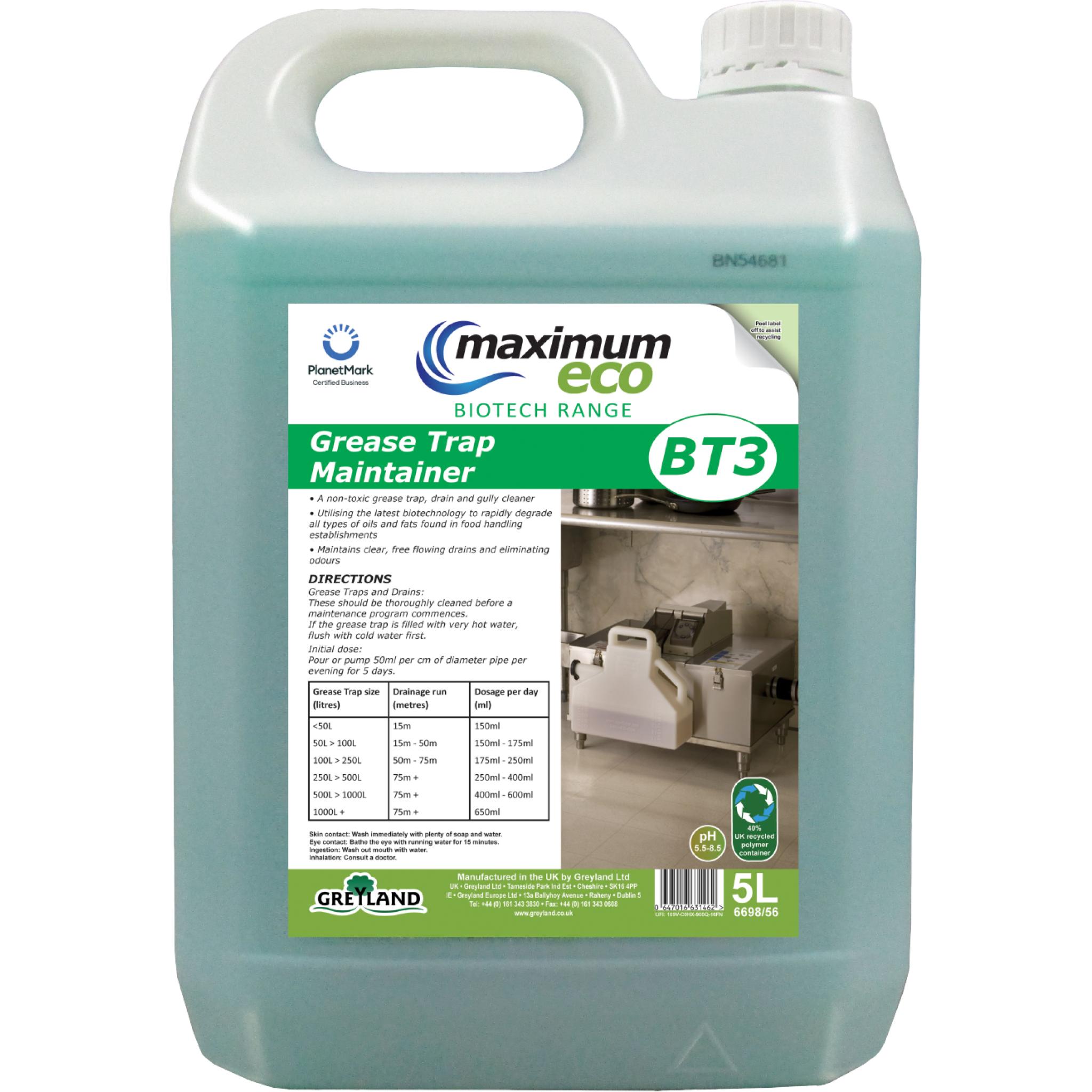 GREASE TRAP MAINTAINER 5LTR (DRAIN CLEANER) 1 GREASE TRAP MAINTAINER 5LTR (DRAIN CLEANER)