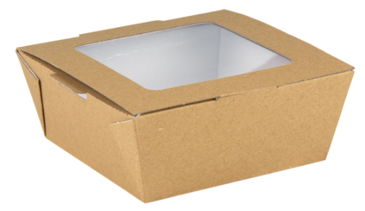 FOOD BOXES WITH WINDOWS - HOT & COLD FOOD 1 medium food box with window PE lined